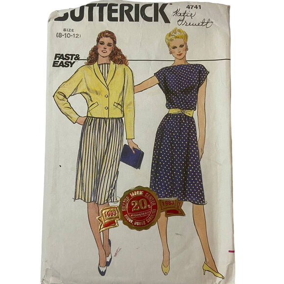 Butterick 4741 Jacket Dress Pattern Miss 8-12 Blazer Loose Unlined Office - Picture 2 of 5